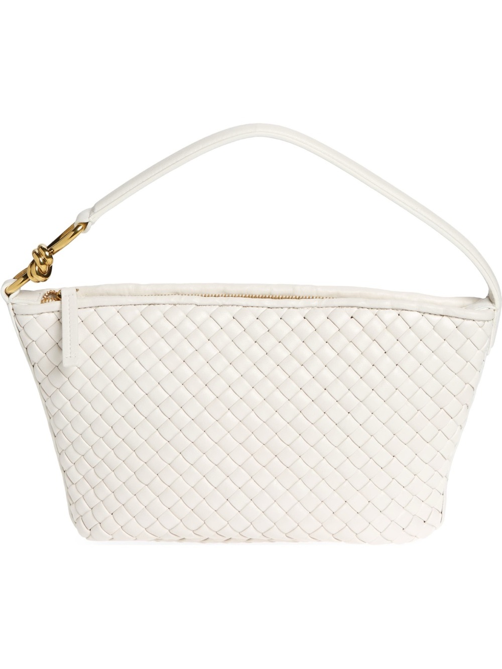 Bottega Veneta White Chalk Padded Intrecciato Leather Knot Shoulder Bag - Picture 13 of 13